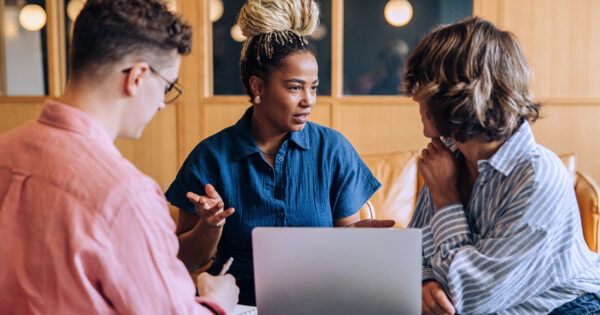 Adults collaborating