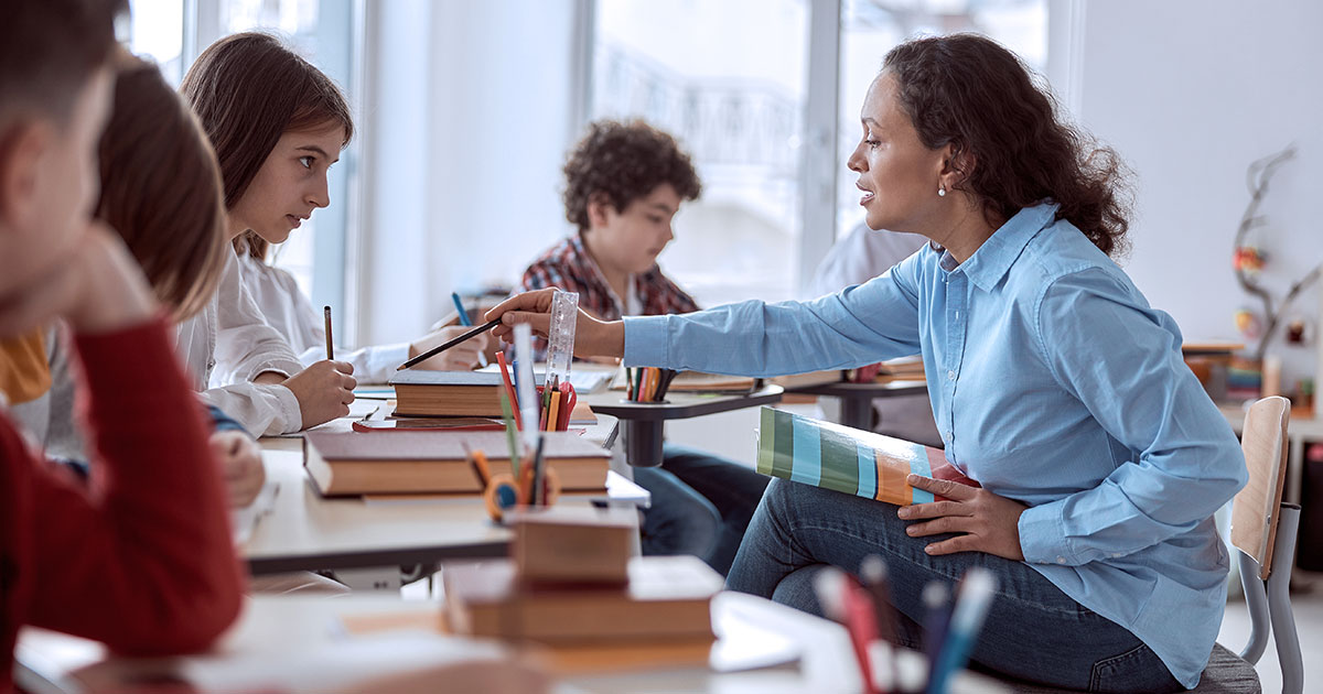 Teacher in a classroom