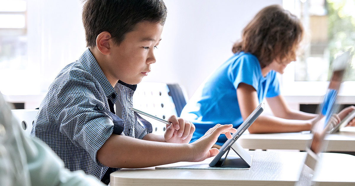 Students using technology