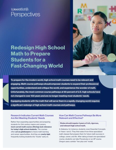 Redesign High School Math to Prepare Students for a Fast-Changing World