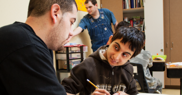 Special Needs Student and Teacher