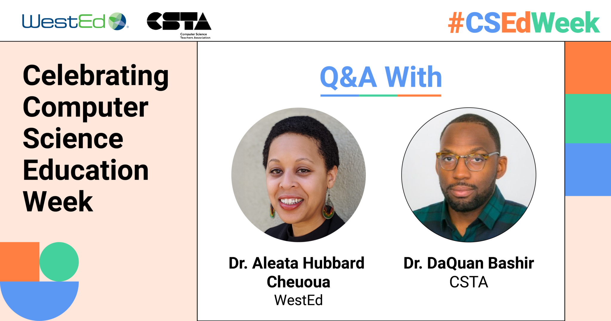 Celebrating Computer Science Education Week: Q&A with Dr. Aleata Hubbard Hubbard Cheuoua and Dr. DaQuan Bashir